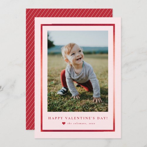 Classic Frame Portrait Photo Valentines Day Card