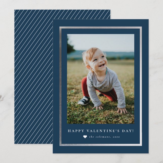 Classic Frame Portrait Photo Valentine's Day  Note Card (Front/Back)