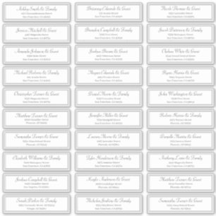 Classic Frame Script Wedding Guest Names Address Sticker