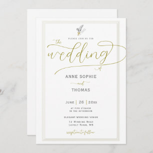 Classic Frame Spring Lily of Valley Floral Wedding Invitation