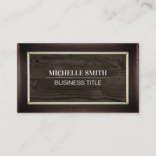 Classic Frame  Wood Grain  Vintage Business Card