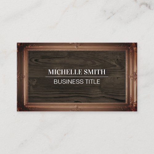 Classic Frame  Wood Grain  Vintage Business Card