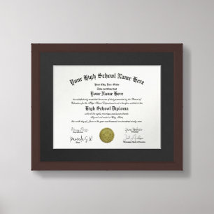 Classic Framed High School Diploma  Framed Art
