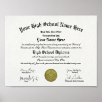 Classic Framed High School Diploma