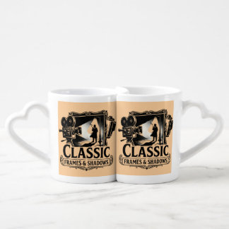 Classic Frames & Shadows Vintage Noir Cinema Lover Coffee Mug Set