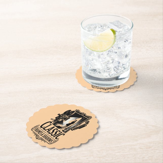 Classic Frames & Shadows Vintage Noir Cinema Paper Coaster (Insitu)