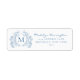Classic French Blue Floral Crest Monogram Label