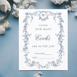 Classic French Blue 'Guess How Many' Bridal Game