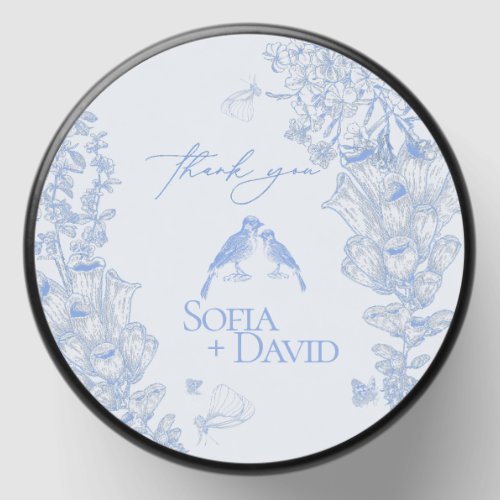 Classic French Blue White Floral Birds Wedding 