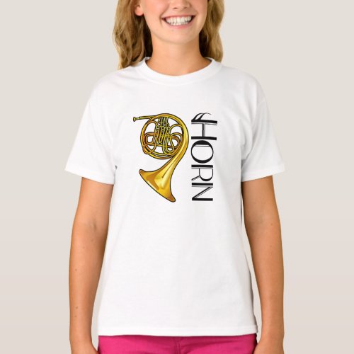 Classic French Horn Kids T_shirt