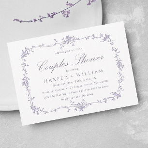 Classic French Lavender Floral Couples Shower Invitation