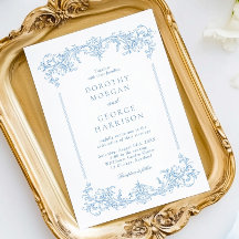 Classic French Victorian Dusty Blue Wedding