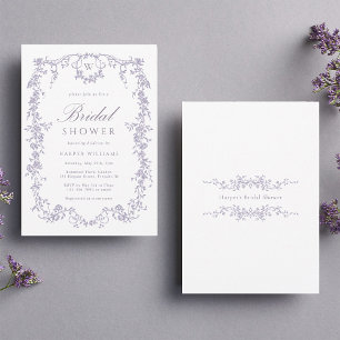 Classic French Victorian Lavender Bridal Shower Invitation