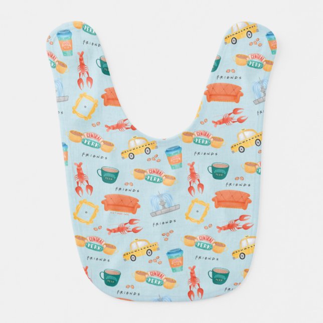 Classic FRIENDS™ Icons Pattern Baby Bib (Front)