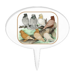 Classic Frill Pigeons Blondinettes Cake Topper