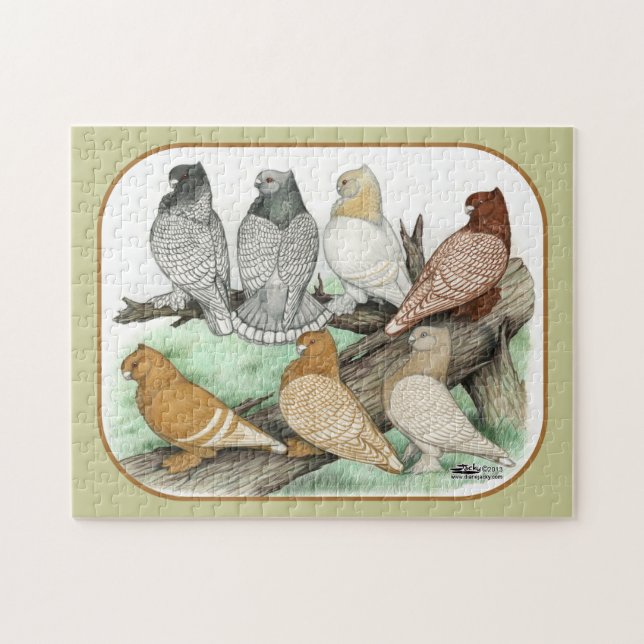 Classic Frill Pigeons Blondinettes Jigsaw Puzzle (Horizontal)