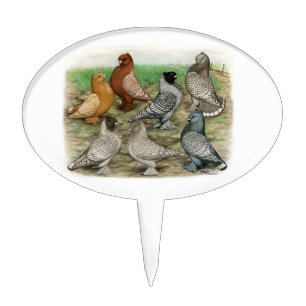 Classic Frill Pigeons Laced Blondinettes Cake Topper
