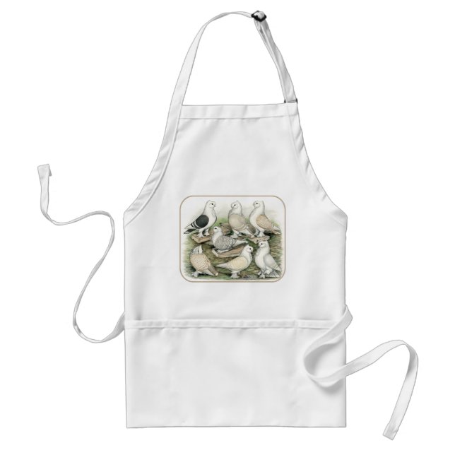 Classic Frill Pigeons Satinettes Adult Apron (Front)