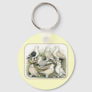 Classic Frill Pigeons Satinettes Keychain