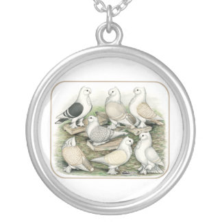 Classic Frill Pigeons Satinettes Silver Plated Necklace