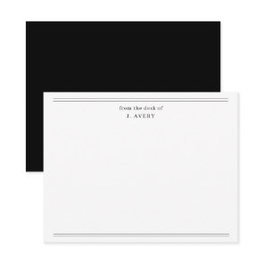 Classic From The Desk Of Black White  Note Card