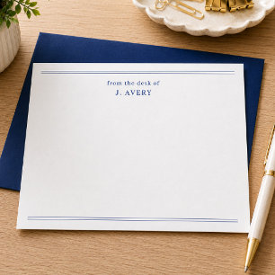 Classic From The Desk Of Navy Blue Note Card