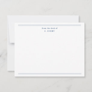 Classic From The Desk Of Navy Blue Note Card