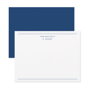 Classic From The Desk Of Navy Blue Note Card