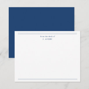 Classic From The Desk Of Navy Blue Note Card