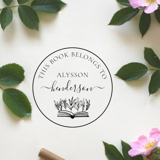 Classic From The Library Botanical Book Custom Rubber Stamp (Creator Uploaded)