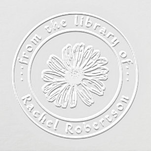 Classic From The LIbrary Custom Daisy Flower Book Embosser