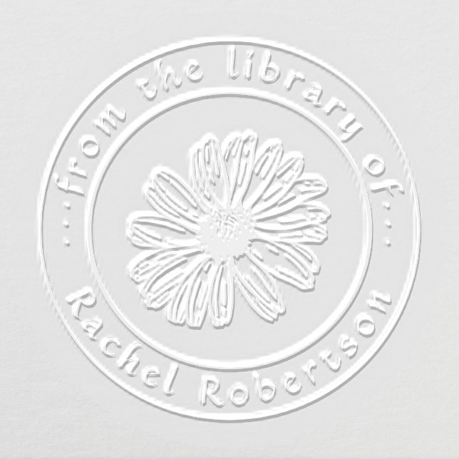 Classic From The LIbrary Custom Daisy Flower Book Embosser (Design)