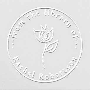 Classic From The LIbrary of Flowery Custom Book Embosser