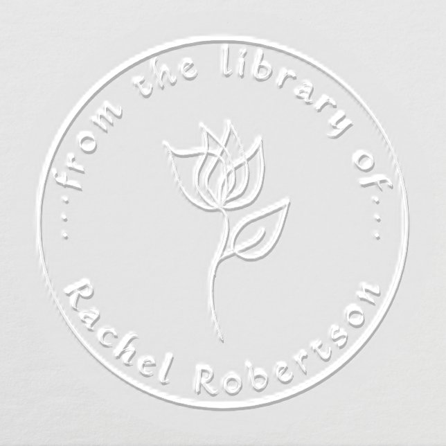 Classic From The LIbrary of Flowery Custom Book Embosser (Design)