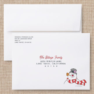 Classic Frosty the Snowman Front Addressed Envelopes
