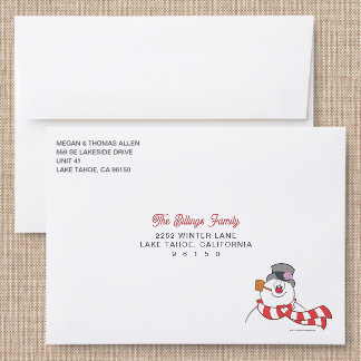 Classic Frosty the Snowman Front Addressed Envelopes