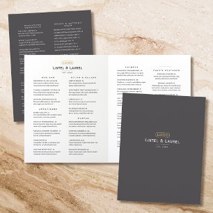 Classic Full-Course Upscale Casual Restaurant Gray Menu