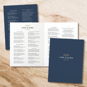 Classic Full-Course Upscale Casual Restaurant Navy Menu