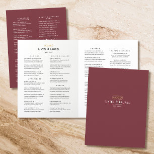 Classic Full-Course Upscale Casual Restaurant Red Menu
