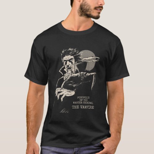 Classic Full Moon Flying Bat Vintage Halloween Vam T_Shirt