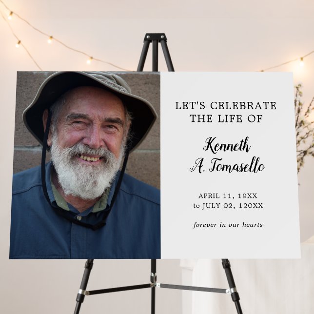 Classic Funeral Celebration Of Life Photo Foam Board (In Situ (Stand))
