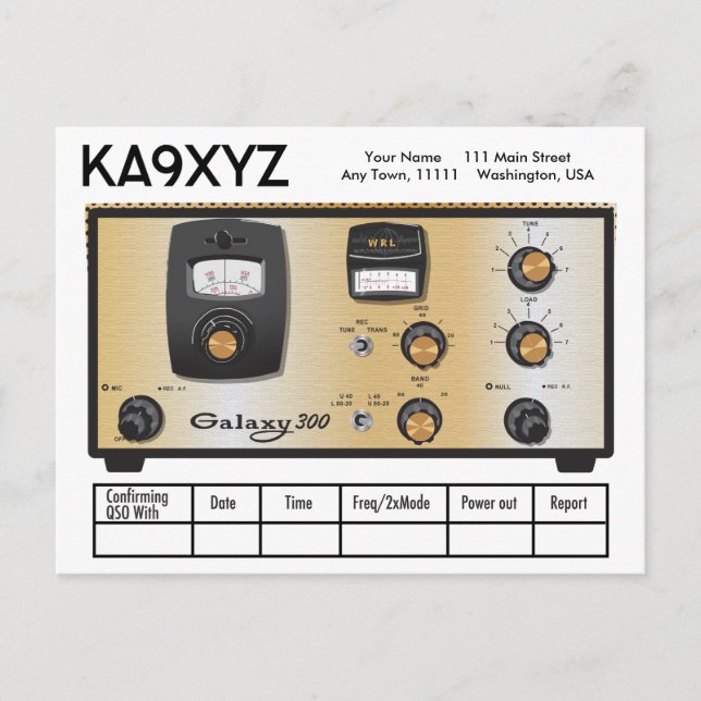 Classic Galaxy 300 Radio Transceiver QSL Postcard (Front)