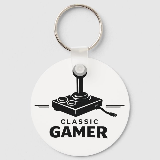 Classic Gamer Retro Joystick keychain  (Front)
