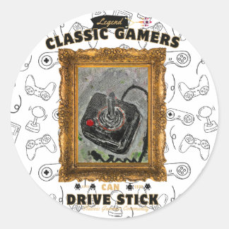 Classic Gamers Birthday Party Groovy Vision  Classic Round Sticker