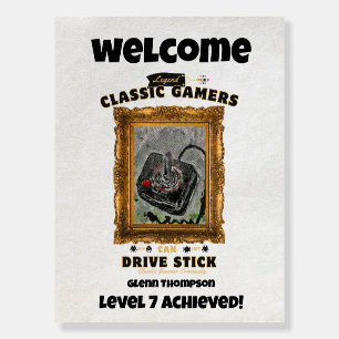 Classic Gamers Birthday Party Groovy Vision Sign