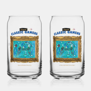 Classic Gamers Cool Play Couples Set Can Glass