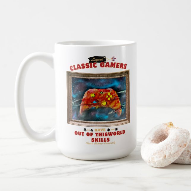 Classic Gamers Wicked Space Coffee Mug (With Donut)