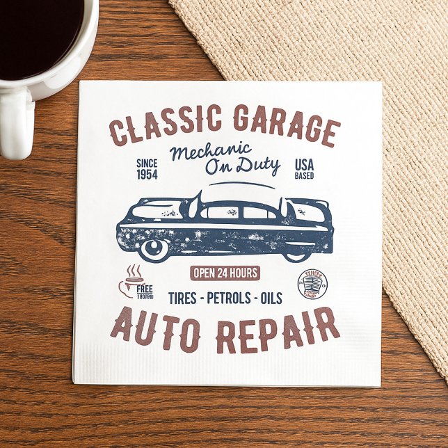 Classic Garage Auto Repair Napkins (Creator Uploaded)