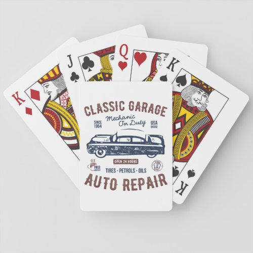 Classic Garage Auto Repair Poker Cards