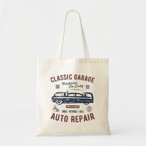 Classic Garage Auto Repair Tote Bag